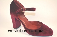 Туфли женские бордовые  LE019b