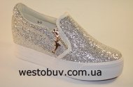 Слипоны молодежные женские с блесками S3 b