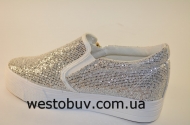Слипоны молодежные женские с блесками S3 b