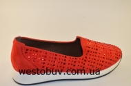 Мокасины красные женские модные N2-2