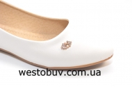 Белые женские балетки T7
