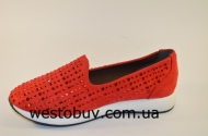 Мокасины красные женские модные N2-2