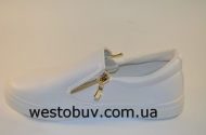 Женские модные белые мокасины  B107c