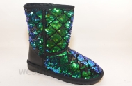 Угги женские зимние с цветными пайетками 23-2