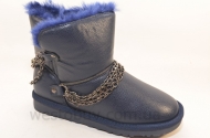 Женские зимние угги с синей опушкой S-4