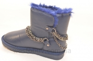 Женские зимние угги с синей опушкой S-4