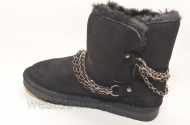 Женские зимние угги черненные цепочки S-1