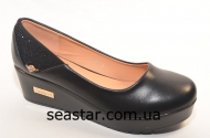Женские туфли с черными стразами  H52-3
