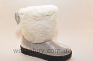 Зимние женские угги белый натаральный мех XD-09c