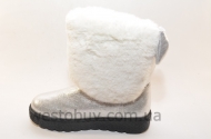 Зимние женские угги белый натаральный мех XD-09c