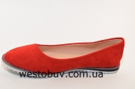 Ярко красные балетки 218-8C
