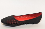 Балетки женские черная сетка 530-18
