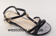 Женские черные босоножки 216-12