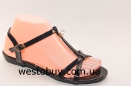 Женские черные босоножки 216-12